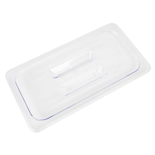 Thunder Solid Cover For Third Size Food Pan, Clear Color, Polycarbonate, NSF, Each