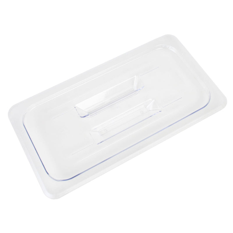 Thunder Solid Cover For Third Size Food Pan, Clear Color, Polycarbonate, NSF, Each