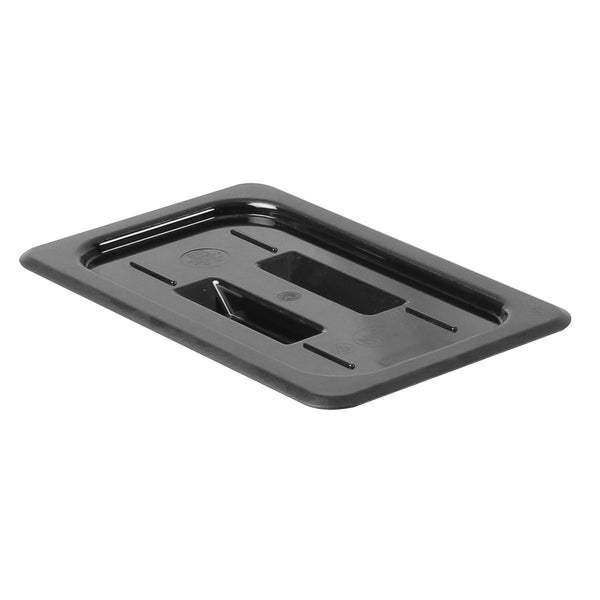 Thunder Solid Cover For Quarter Size Food Pan, Black Color, Polycarbonate, NSF, Each