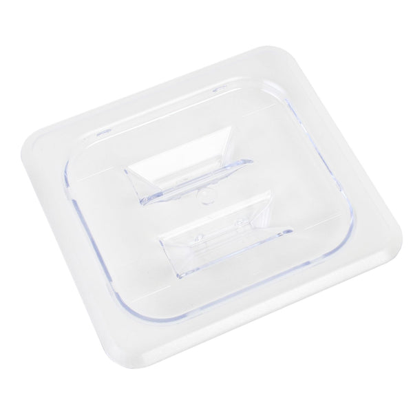 Thunder Solid Cover For Sixth Size Food Pan, Clear Color, Polycarbonate, NSF, Each