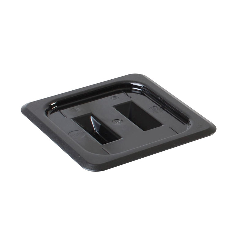 Thunder Solid Cover For Sixth Size Food Pan, Black Color, Polycarbonate, NSF, Each