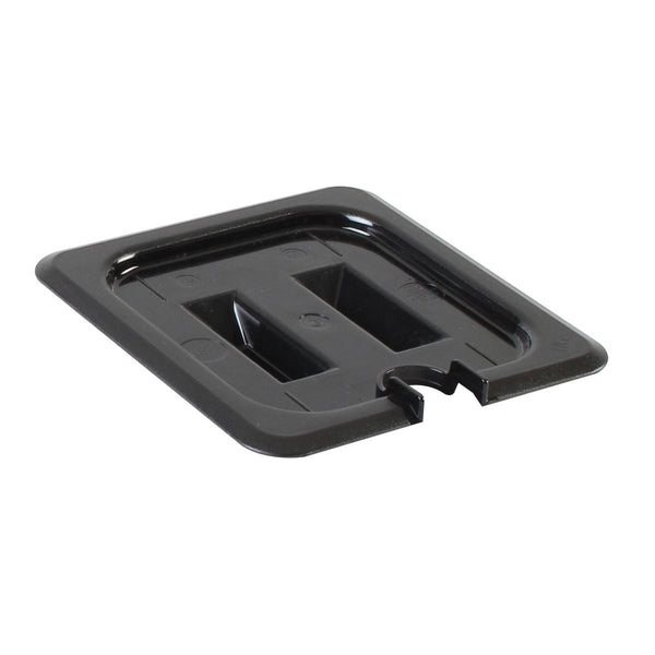 Thunder Slotted Cover For Sixth Size Food Pan, Black Color, Polycarbonate, NSF, Each