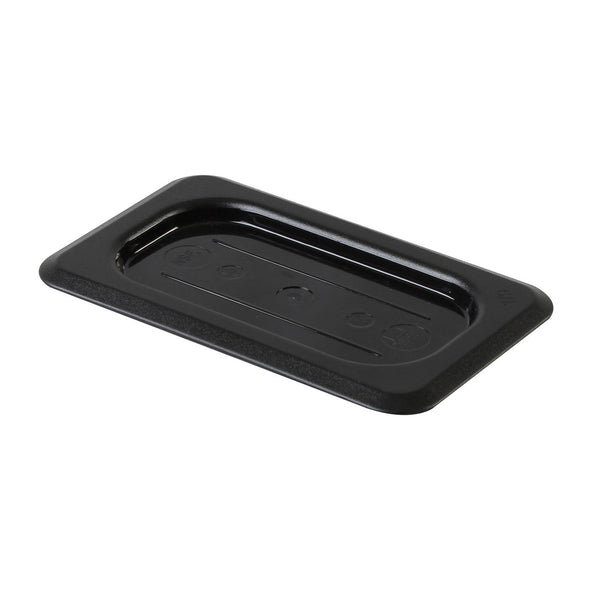 Thunder Solid Cover For Ninth Size Food Pan, Black Color, Polycarbonate, NSF, Each