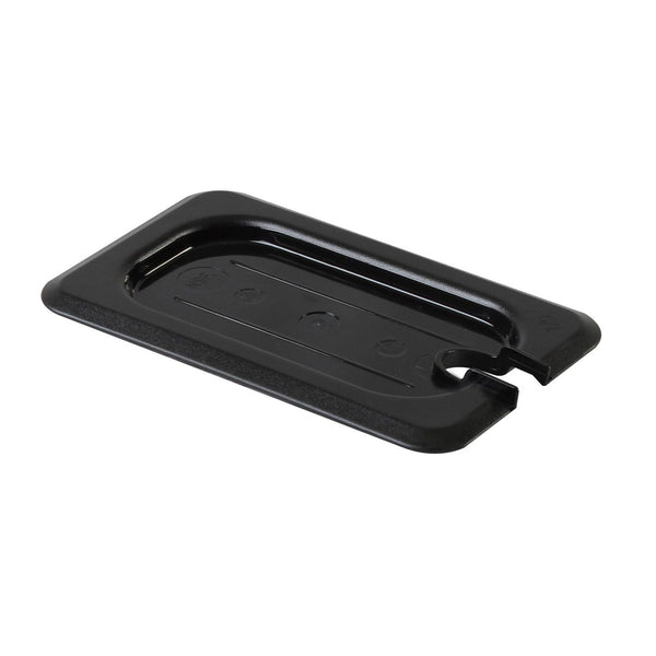 Thunder Slotted Cover For Ninth Size Food Pan, Black Color, Polycarbonate, NSF, Each