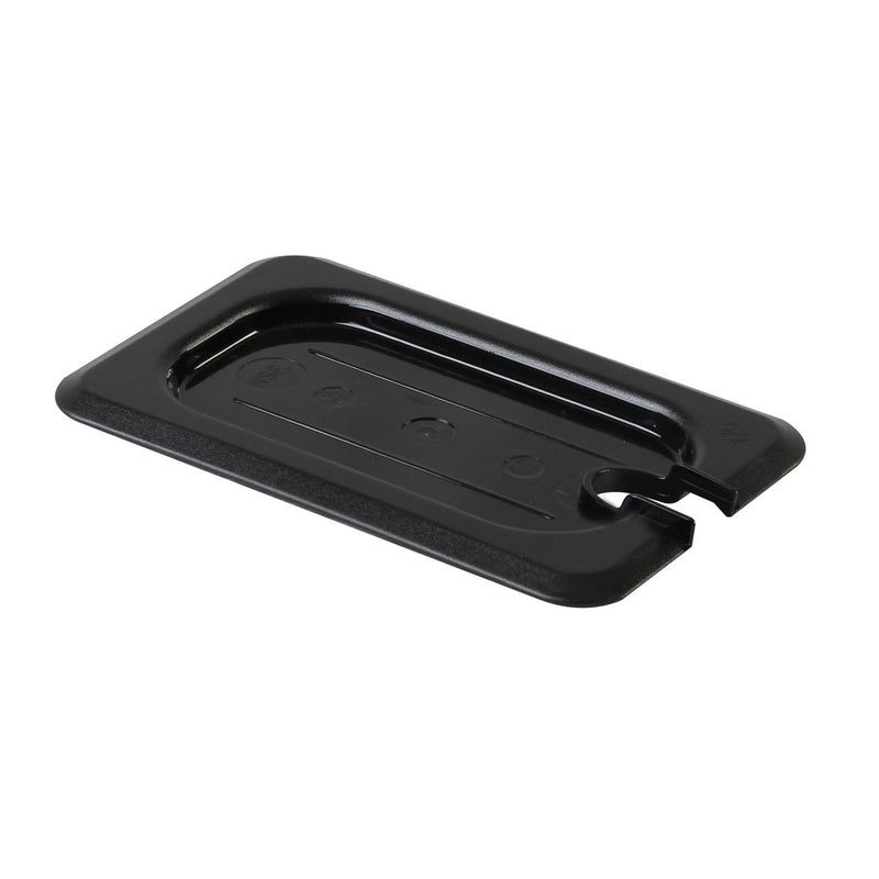 Thunder Slotted Cover For Ninth Size Food Pan, Black Color, Polycarbonate, NSF, Each