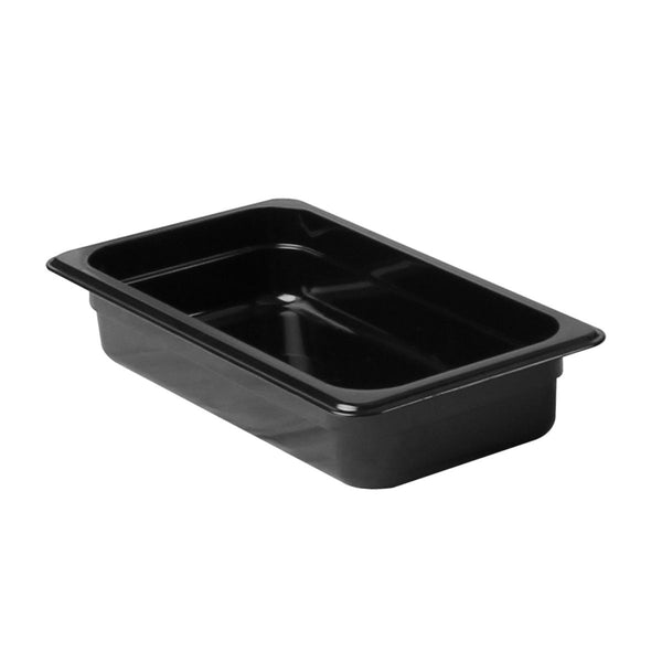 Thunder Third Size, 2-1/2" Deep, Food Pan, Black Color, Polycarbonate, NSF, Each
