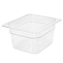 Thunder Sixth Size, 4" Deep, Food Pan, Clear Color, Polycarbonate, NSF, Each