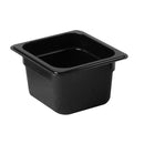 Thunder Sixth Size, 4" Deep, Food Pan, Black Color, Polycarbonate, NSF, Each