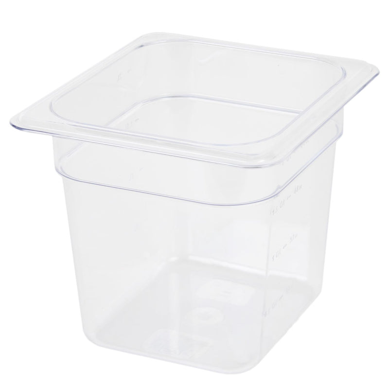 Thunder Sixth Size, 6" Deep, Food Pan, Clear Color, Polycarbonate, NSF, Each