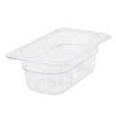 Thunder Ninth Size, 2-1/2" Deep, Food Pan, Clear Color, Polycarbonate, NSF, Each