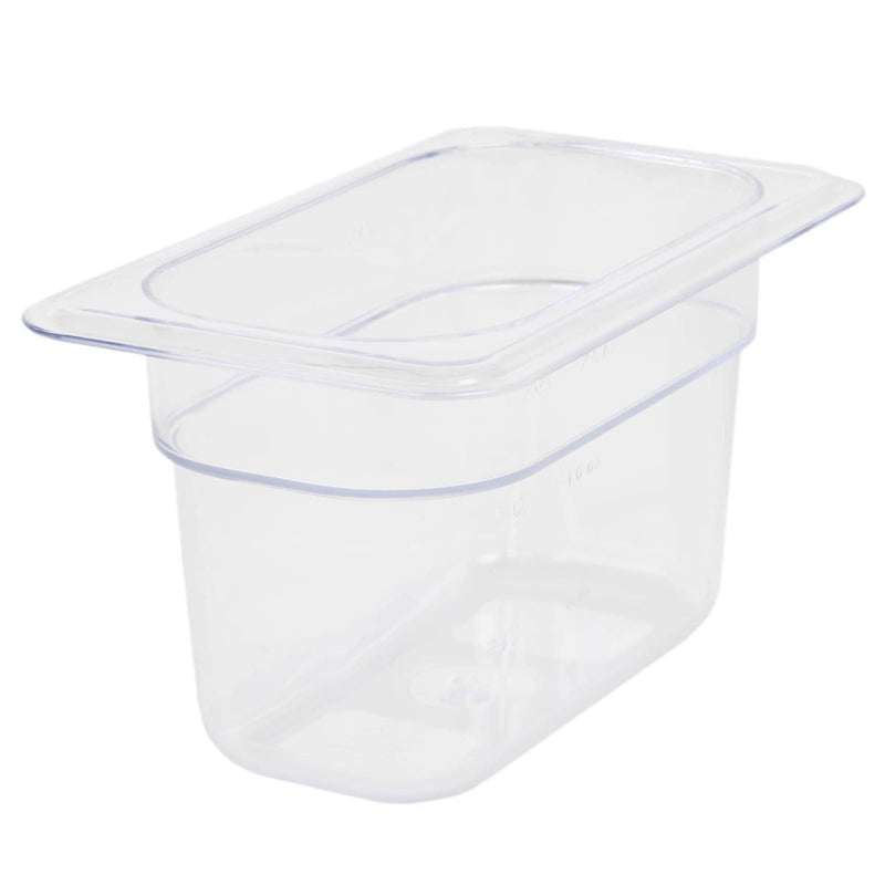 Thunder Ninth Size, 4" Deep, Food Pan, Clear Color, Polycarbonate, NSF, Each