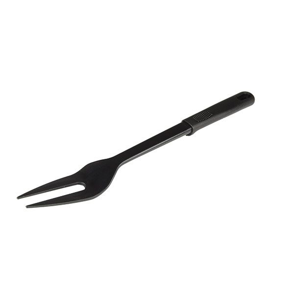 Thunder 12-3/4" x 1-1/2" x 5/8", 2-Prong Fork, High-Heat Nylon & Polypropylene Handle, Heat Resistant up to 410¡F, Black Color, Each