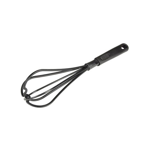 Thunder 12-1/8" x 2-1/3" x 2-1/3", Whip, High-Heat Nylon & Polypropylene Handle, Heat Resistant up to 410¡F, Black Color, Each
