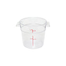 Thunder 1 qt, 5" Diameter x 5" Height, Round Food Storage Container, Clear Color, Polycarbonate, NSF, Each