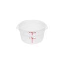 Thunder 2 qt, 7-2/5" Diameter x 4-1/4" Height, Round Food Storage Container, White Color, Polypropylene, NSF, Each