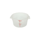 Thunder 2 qt, 7-2/5" Diameter x 4-1/4" Height, Round Food Storage Container, Translucent, Polypropylene, NSF, Each