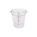 Thunder 4 qt, 7-2/5" Diameter x 8-_" Height, Round Food Storage Container, Clear Color, Polycarbonate, NSF, Each