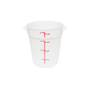 Thunder 4 qt, 7-2/5" Diameter x 8-_" Height, Round Food Storage Container, White Color, Polypropylene, NSF, Each