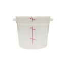 Thunder 6 qt, 8-8/9" Diameter x 7-5/8" Height, Round Food Storage Container, White Color, Polypropylene, NSF, Each