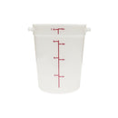Thunder 8 qt, 8-8/9" Diameter x 10-4/5" Height, Round Food Storage Container, White Color, Polypropylene, NSF, Each