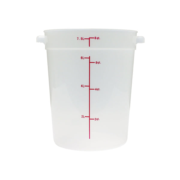 Thunder 8 qt, 8-8/9" Diameter x 10-4/5" Height, Round Food Storage Container, Translucent, Polypropylene, NSF, Each
