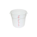 Thunder 18 qt, 12-2/5" Diameter x 12" Height, Round Food Storage Container, White Color, Polypropylene, NSF, Each