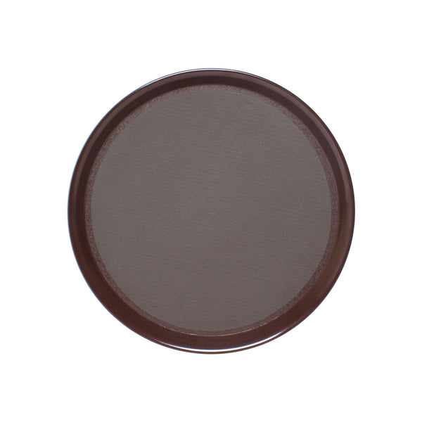 Thunder 12" Round Anti-Slip Tray with Textured Surface, Black Color, Acrylonitrile Butadiene Styrene, No Dishwashing, Each