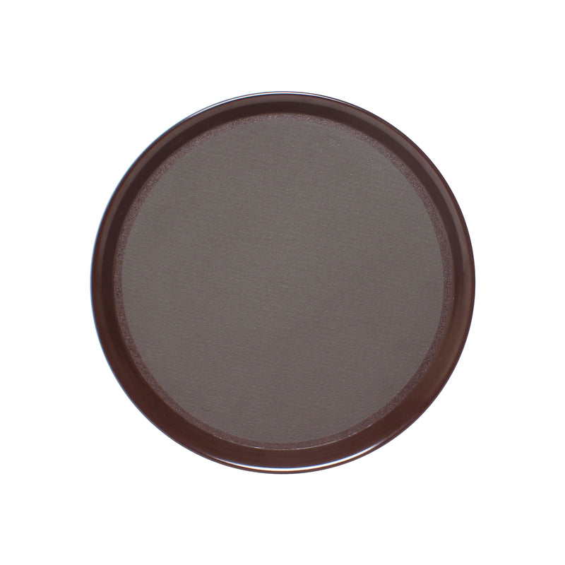 Thunder 14" Round Anti-Slip Tray with Textured Surface, Black Color, Acrylonitrile Butadiene Styrene, No Dishwashing, Each