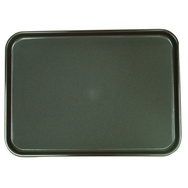 Thunder 16" x 12" Rectangular Anti-Slip Tray with Textured Surface, Black Color, Acrylonitrile Butadiene Styrene, No Dishwashing, Each