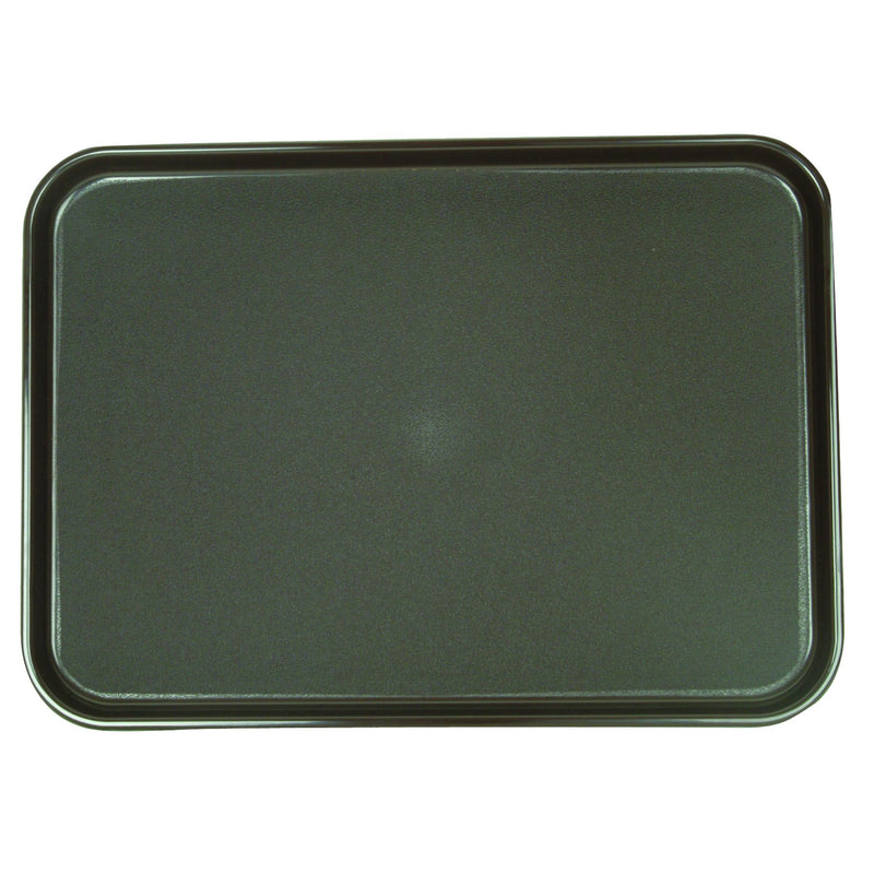 Thunder 16" x 12" Rectangular Anti-Slip Tray with Textured Surface, Black Color, Acrylonitrile Butadiene Styrene, No Dishwashing, Each