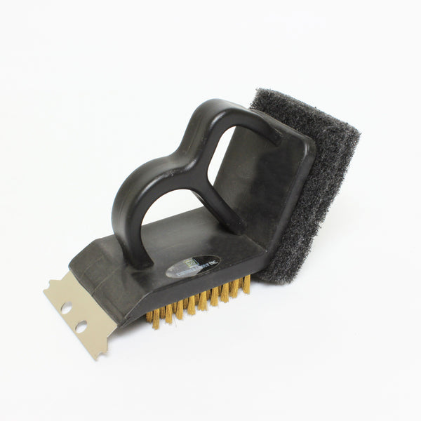 Thunder 7" x 3-1/2" x 4", Heavy-Duty Bristle with Scrubbing Pad and Blade, Polypropylene Body, Steel Bristle, Metal Blade and Pad, Each