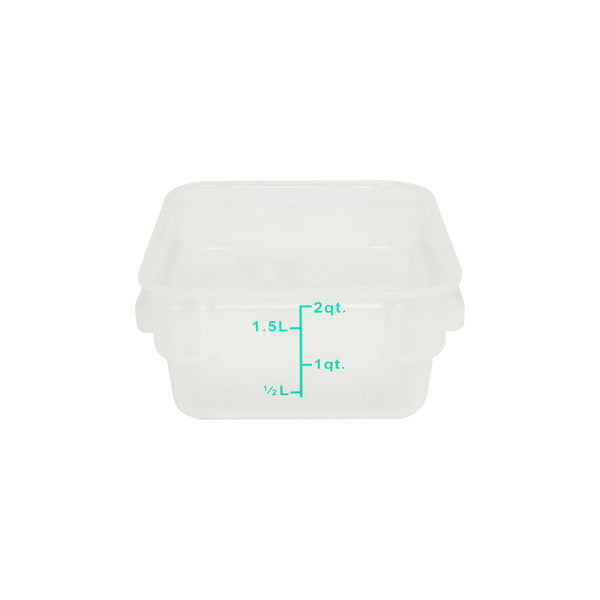 Thunder 2 qt, 7" x 7" x 4", Square Food Storage Container, Translucent, Polypropylene, NSF, Each