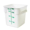 Thunder 4 qt, 7" x 7" x 7-1/2", Square Food Storage Container, White Color, Polypropylene, NSF, Each