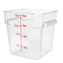 Thunder 8 qt, 8-7/8" x 8-6/7" x 9", Square Food Storage Container, Clear Color, Polycarbonate, NSF, Each