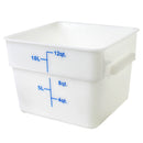 Thunder 12 qt, 11-1/4" x 11-2/9" x 8-1/4" Square Food Storage Container, White Color, Polypropylene, NSF, Each