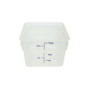 Thunder 12 qt, 11-1/4" x 11-2/9" x 8-1/4" Square Food Storage Container, Translucent, Polypropylene, NSF, Each
