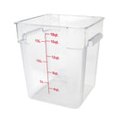 Thunder 18 qt, 11-1/4" x 11-2/9" x 12-3/5" Square Food Storage Container, Clear Color, Polycarbonate, NSF, Each