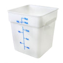 Thunder 18 qt, 11-1/4" x 11-2/9" x 12-3/5" Square Food Storage Container, White Color, Polypropylene, NSF, Each