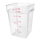 Thunder 22 qt, 11-1/4" x 11-2/9" x 15-3/4" Square Food Storage Container, Clear Color, Polycarbonate, NSF, Each