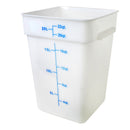 Thunder 22 qt, 11-1/4" x 11-2/9" x 15-3/4" Square Food Storage Container, White Color, Polypropylene, NSF, Each