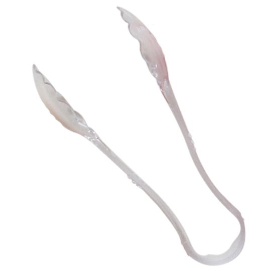 Thunder 6" x 2-1/4" x 1-1/4", Scallop Grip Tong, Clear Color, Polycarbonate, One-Piece, NSF, Each