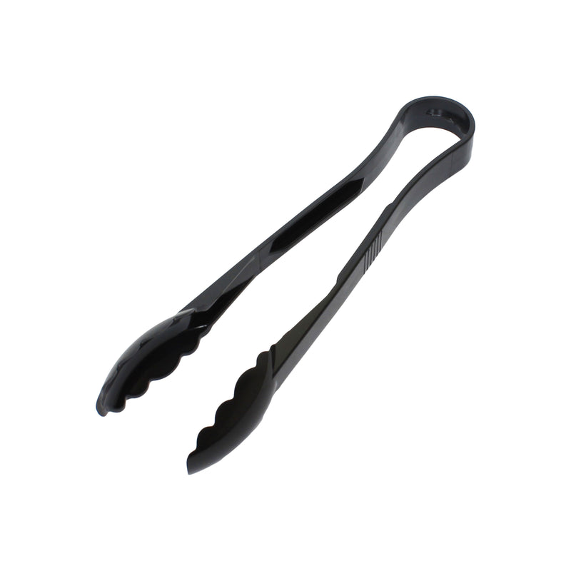 Thunder 12" x 3-3/8" x 1-3/4", Scallop Grip Tong, Black Color, Polycarbonate, One-Piece, NSF, Each