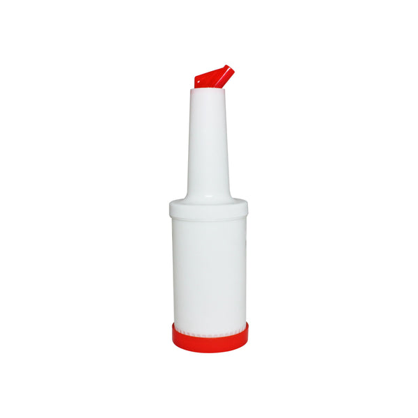 Thunder 3-3/4" x 3-3/4" x 13-1/8", 1 qt Liquor Storer and Pour Bottle, Orange Color, Each