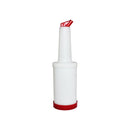 Thunder 3-3/4" x 3-3/4" x 13-1/8", 1 qt Liquor Storer and Pour Bottle, Red Color, Each