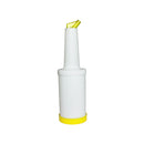 Thunder 3-3/4" x 3-3/4" x 13-1/8", 1 qt Liquor Storer and Pour Bottle, Yellow Color, Each