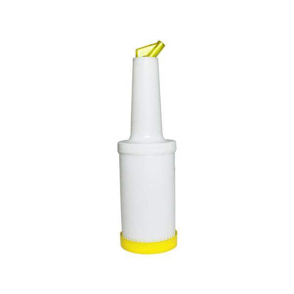 Thunder 3-3/4" x 3-3/4" x 13-1/8", 1 qt Liquor Storer and Pour Bottle, Yellow Color, Each