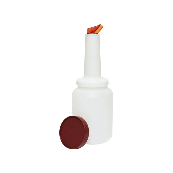 Thunder 4-1/8" x 4-5/8" x 13-3/4", 2 qt Liquor Storer and Pour Bottle, Brown Color, Each