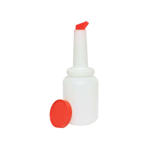 Thunder 4-1/8" x 4-5/8" x 13-3/4", 2 qt Liquor Storer and Pour Bottle, Orange Color, Each
