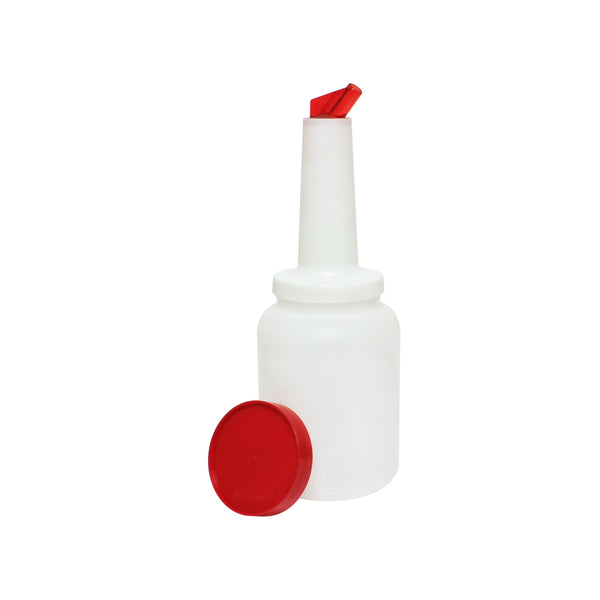 Thunder 4-1/8" x 4-5/8" x 13-3/4", 2 qt Liquor Storer and Pour Bottle, Red Color, Each