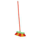 Thunder 14" x 7/8" x 45-1/4", Four Color Broom, Nylon Broom with Polyethylene and Bamboo Handle, Each